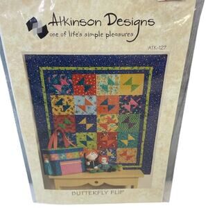 Vintage 2001 Atkinson Designs ATK-127 Butterfly Flip Patch Block Quilt Pattern